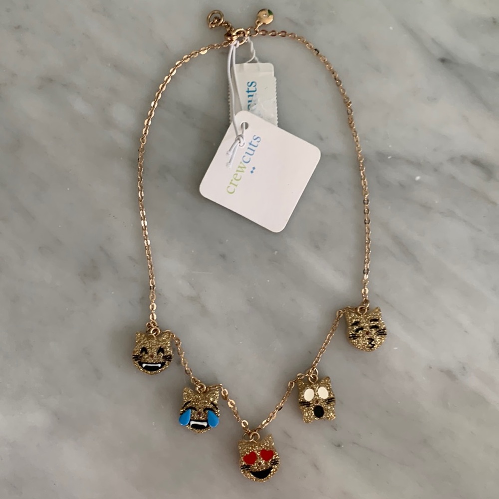 Crew cuts Cat emoji necklace